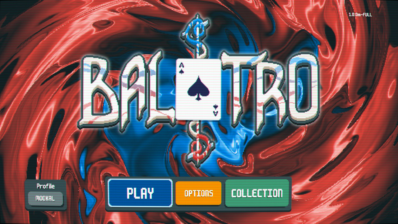 Balatro title screen